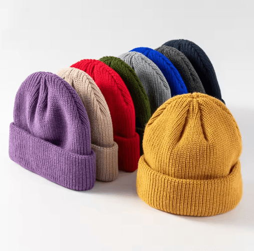 Solid Color Dome Knitted Hat Versatile Melon Leather Style Winter Beanie for Men and Women