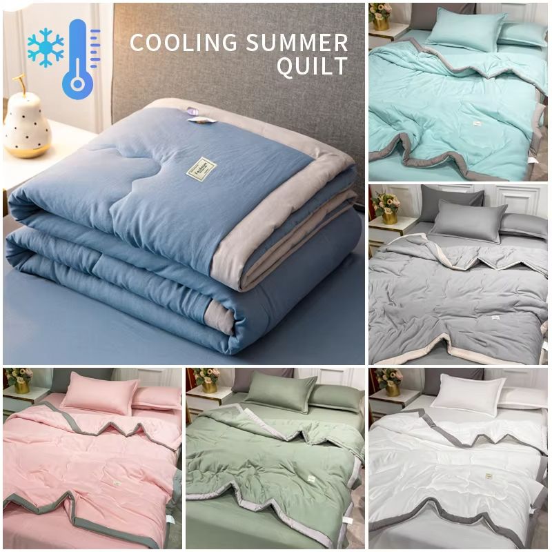 2025 Japanese Polyester Cotton Quilted Summer Quilt – Lightweight & Skin-Friendly