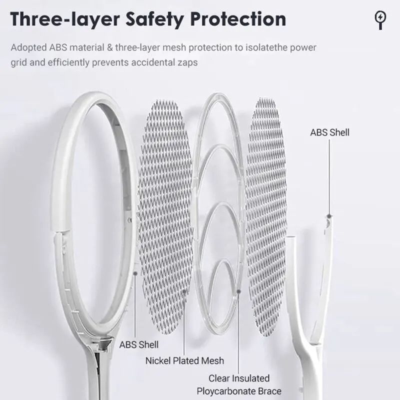5-in-1 Fast Charging Electric Mosquito Swatter Racket Bug Zapper Lamp with Safety Insulated Battery, Adjustable Design