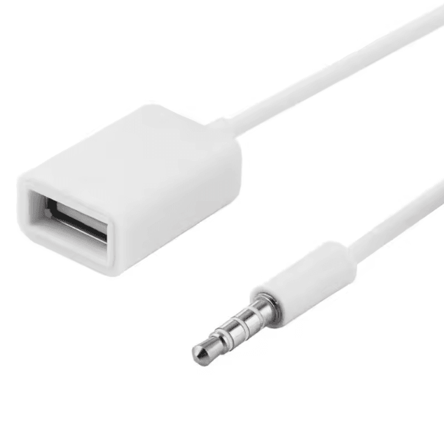 RoadLink Pro – 15 cm USB Type-A to 3.5 mm AUX OTG Converter Cable (Male-to-Female Audio Adapter)