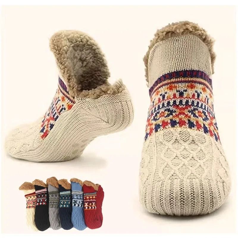 Unisex Thermal Non Slip Slipper Socks Fuzzy Cotton Winter Floor Sleep Socks