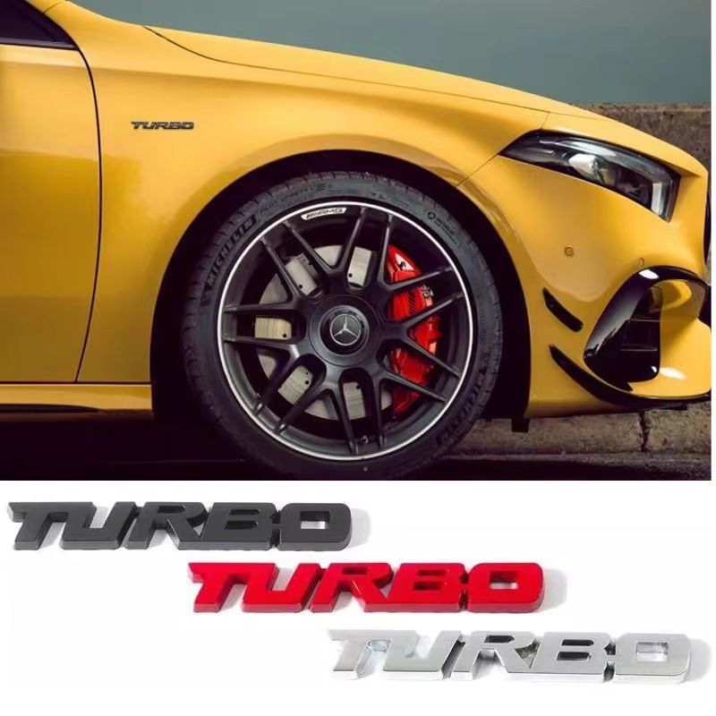 Metal 3D Turbocharged Car Badge Sticker, Universal Car Modification Emblem