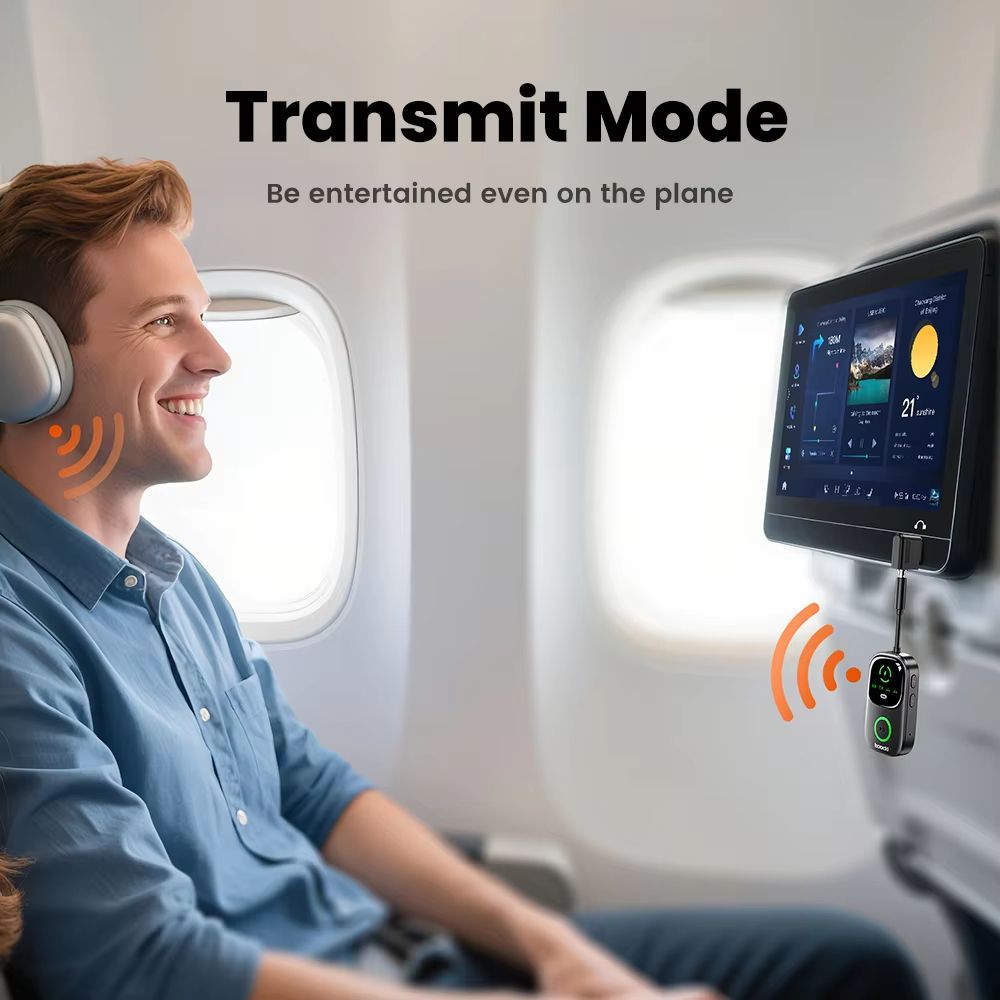 Toocki Bluetooth 5.4 Audio Receiver & Transmitter – 2-in-1 Wireless AUX Adapter for TV, Car, and Earphones