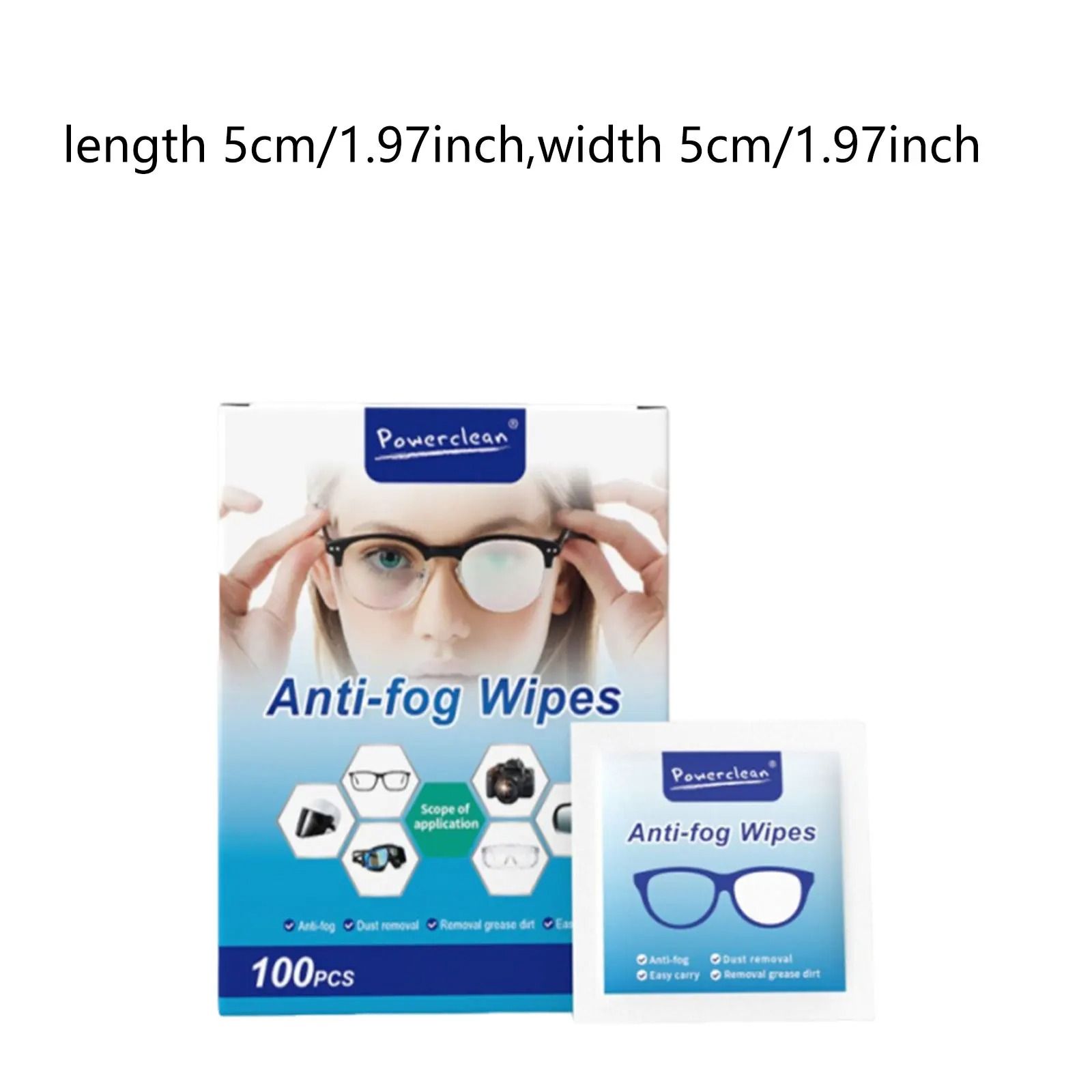 Anti Fog Eyeglasses Lens Wipes 100 Count Cleaning Tissues for Clear Vision