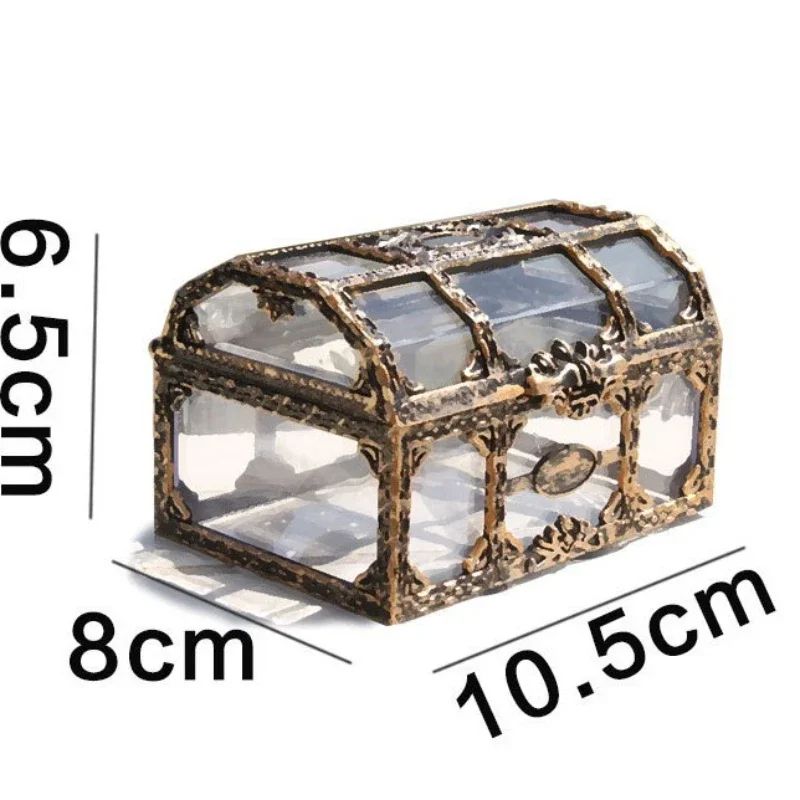 Transparent Pirate Treasure Chest Jewelry Box – Crystal Gem Storage Organizer for Trinkets, Rings & Keepsakes