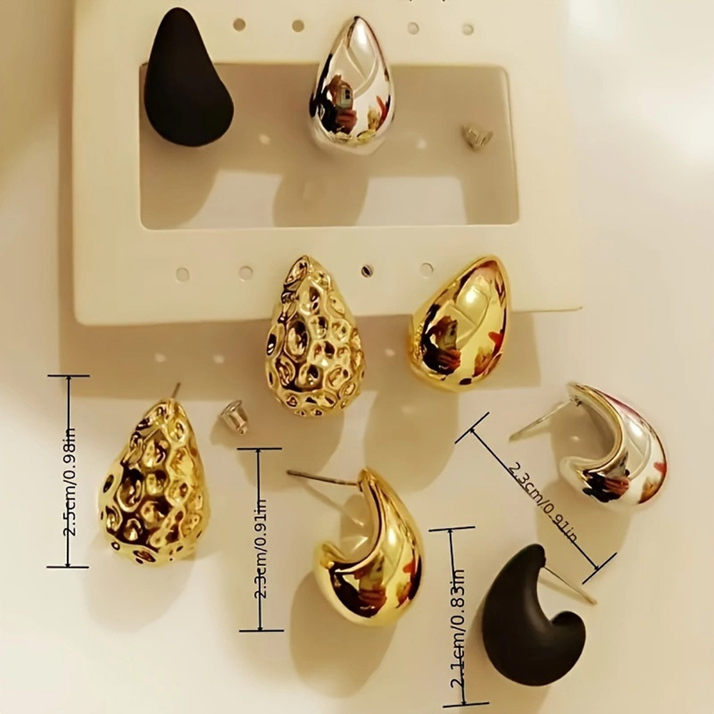 Vintage Glossy Thick Acrylic Water Drop Stud Earring Creative Tear Drop Earrings Women's Elegant Party Jewelry