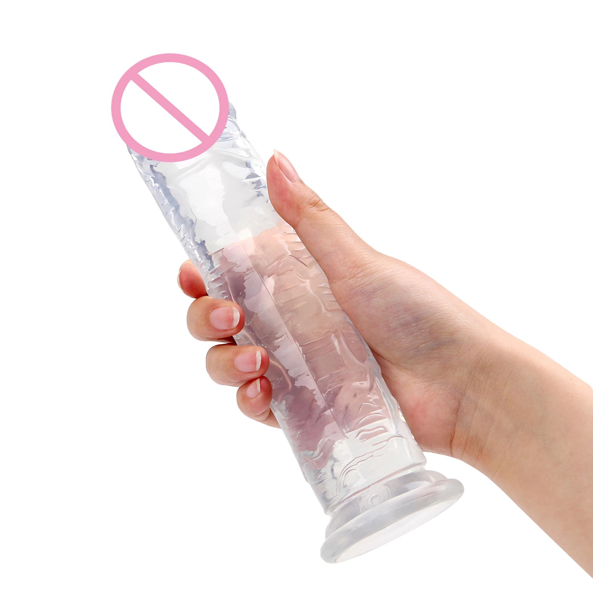 Reusable Male Enhancer Ring & Realistic Suction Cup Massager, Soft Jelly Silicone Toy for Stamina & Pleasure