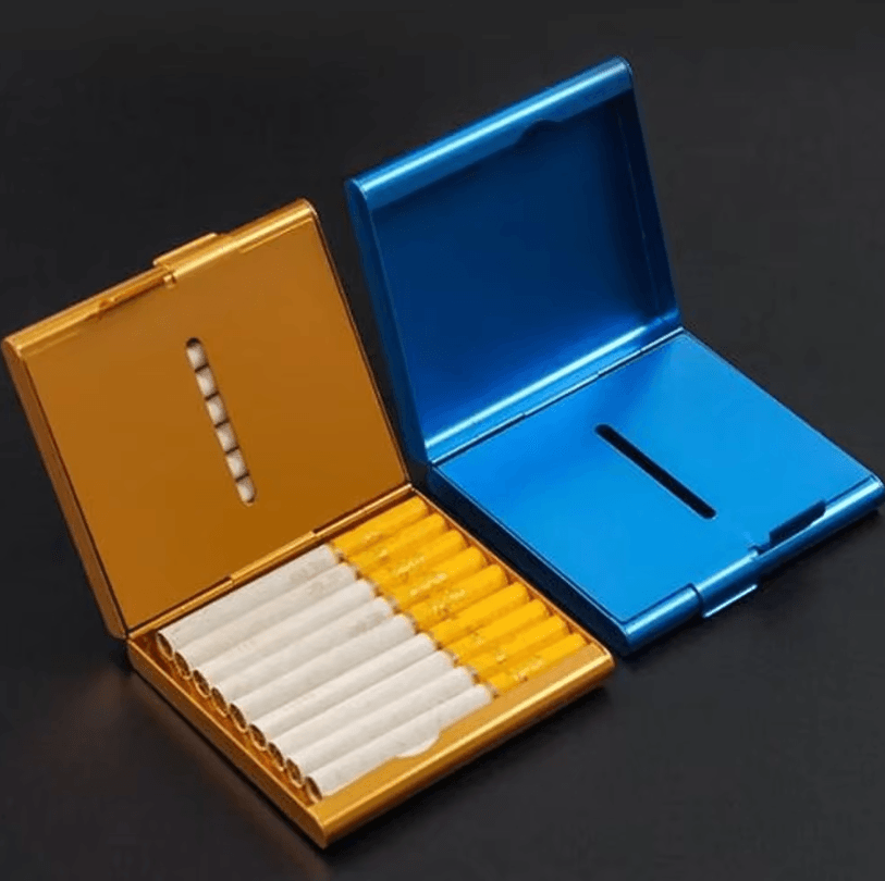 Ultra-Thin Aluminum Alloy Cigarette Case – Personalized Custom Lettering Cigarette Holder for 20 Sticks