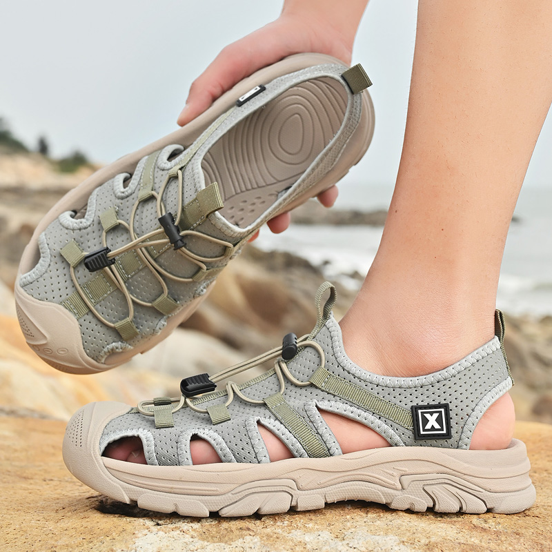 Casual Summer Mens Sandals, Breathable Beach Slippers, Outdoor Light Non-Slip Hiking Shoes, Quick Dry Wading Shoes