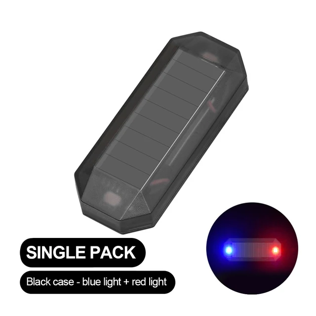 Car Mini LED Solar Power Warning Light Wireless Anti Theft Night Security Simulated Alarm Lamp