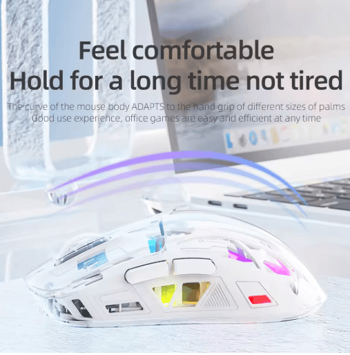 A2 Transparent Digital display RGB Bluetooth Mouse Wireless Dual mode Connection Win Mac