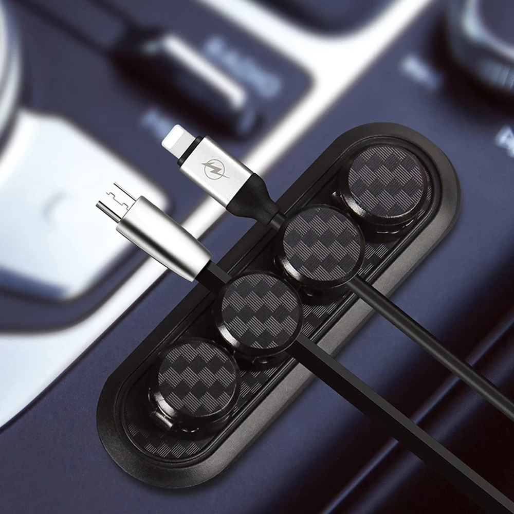 Small Adhesive Magnetic Cable Holder & Organizer