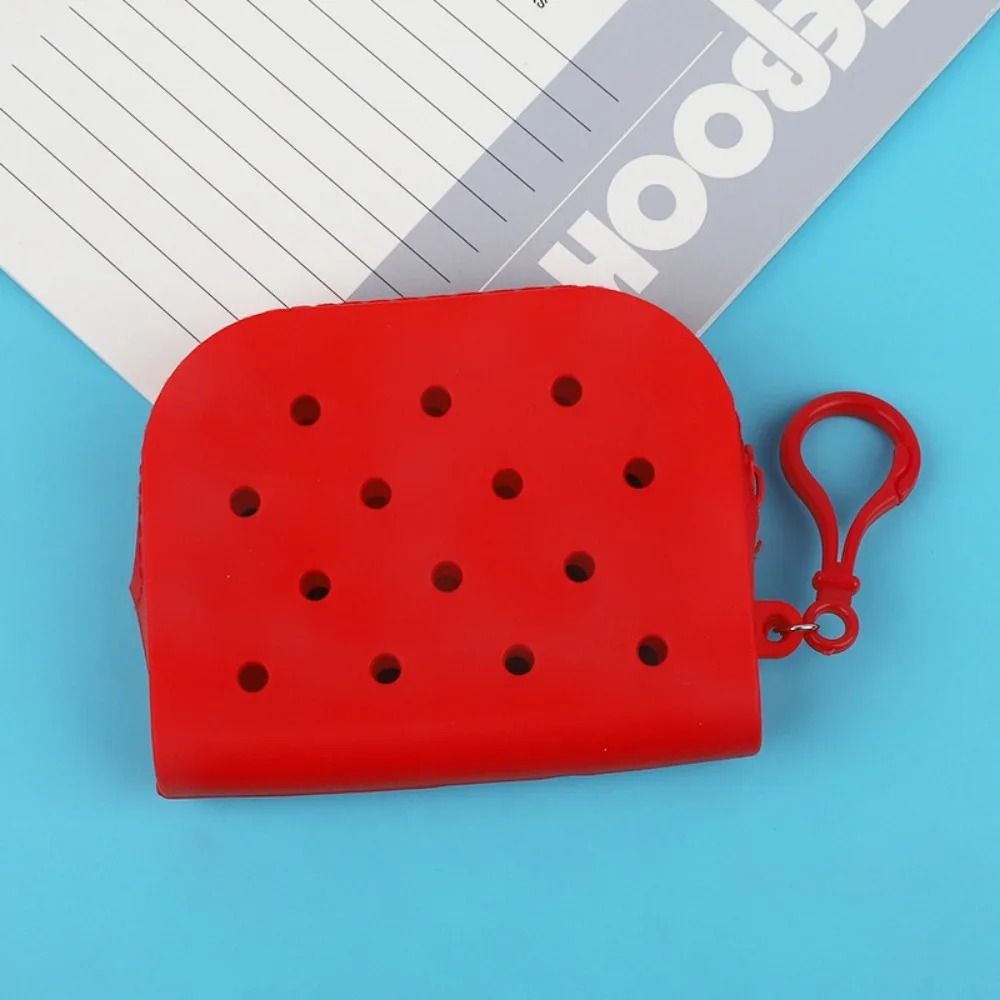 Soft Silicone Mini Hole Wallet – Breathable Zipper Coin Purse & Card Holder
