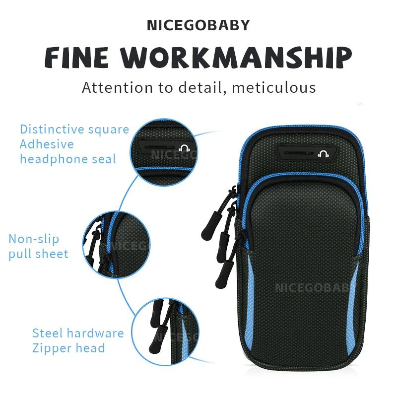 FitFlow Waterproof Running Phone Armband with Headphone Jack – Breathable Sports Armband & Gym Phone Holder