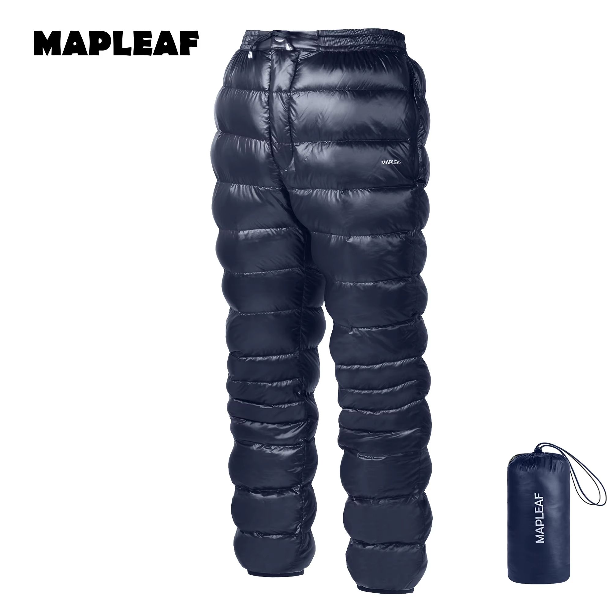 MAPLEAF Ultralight Warm Down Pants 800FP Windproof Waterproof Ski Snow Trousers