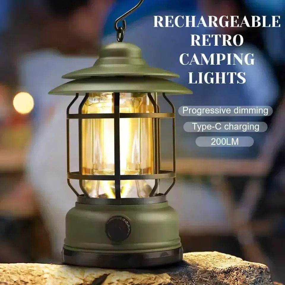 Retro Horse Lantern with Rechargeable LED Multi-Functional Outdoor Lighting
