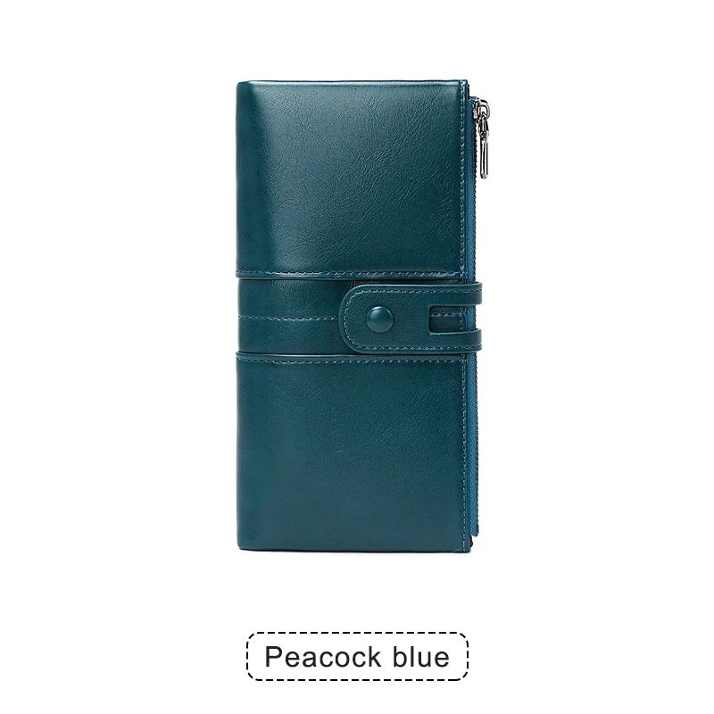 RFID Womens Long PU Leather Wallet Handbag