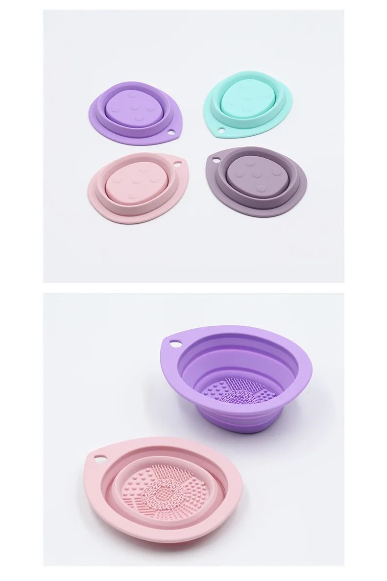 Foldable Silicone Makeup Brush Cleaner Bowl