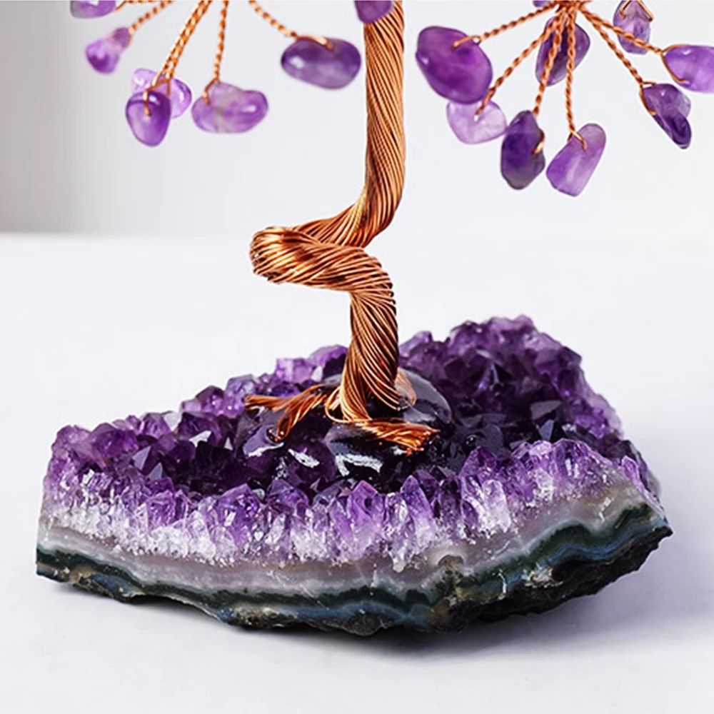 Natural Amethyst Crystal Healing Stone Tree