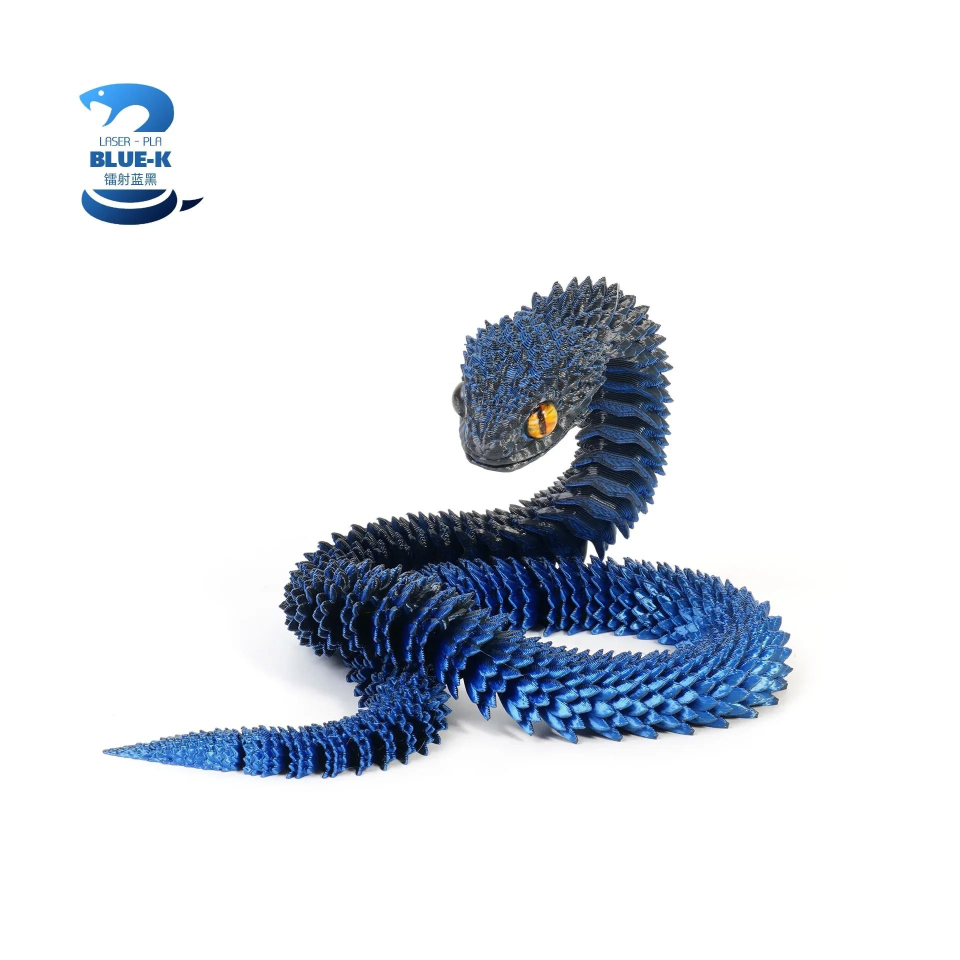 3D Printed Articulated Snake Figure Bush Viper Dragon Toy