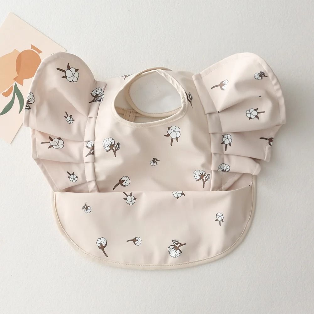Soft Waterproof Baby Feeding Bib with Front Pocket