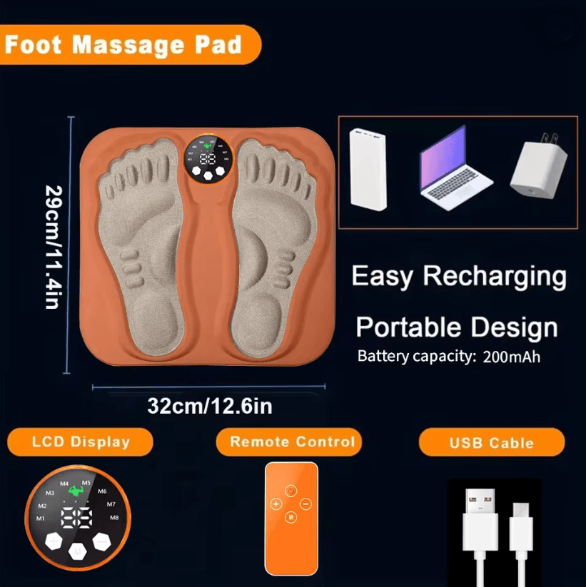 Smart 3D EMS Foot Massage Pad with Remote Control