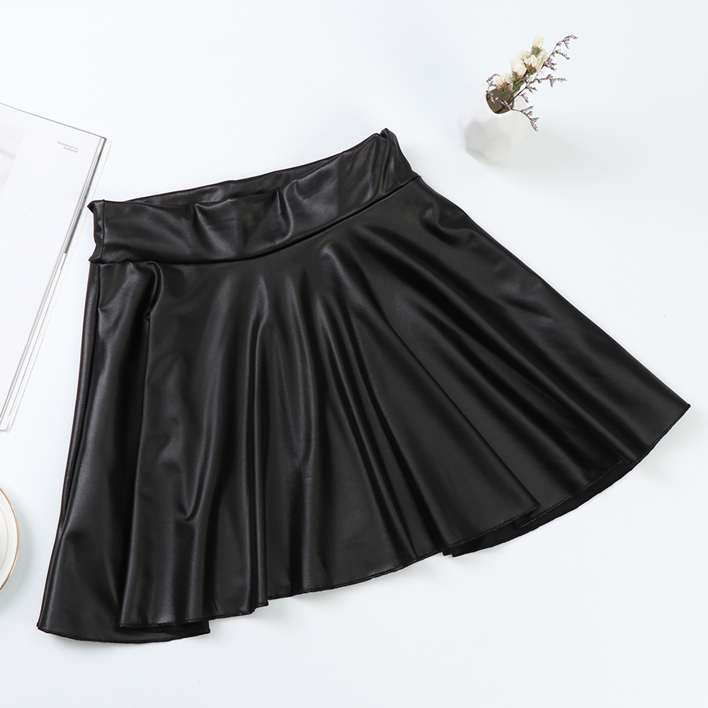 High Waist Faux Leather Skirt, Elastic Mini Skirt, Multipurpose Womens Fashion for Nightclub, Work, and Skater Style
