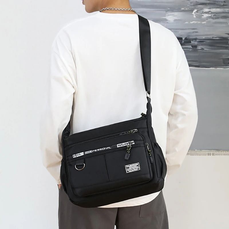 Oxford Shoulder Bag Large Capacity Mens Casual Multi Layer Pocket Single Shoulder Crossbody Luxury Messenger Bag