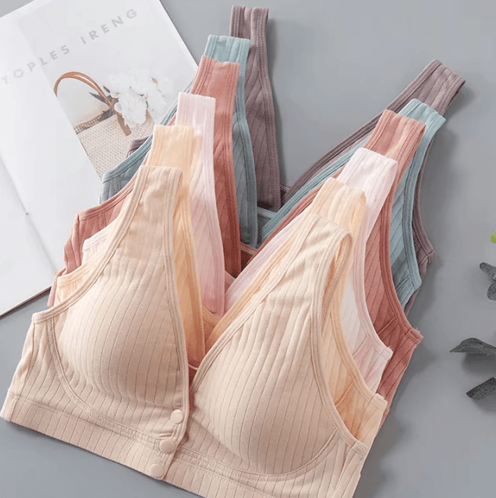 Pure Cotton Nursing Bra – Breastfeeding Maternity Bralette for Pregnancy and Plus Size Comfort