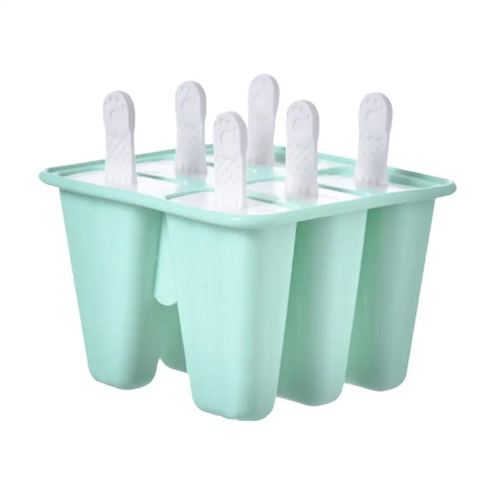 6 Grid Silicone Ice Cream Mold Reusable DIY Ice Cream Mold with Sticks