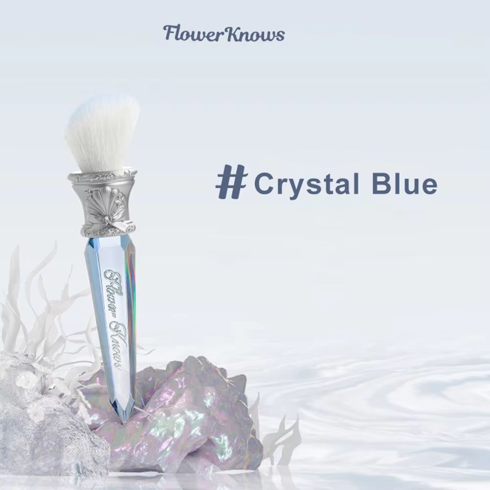 Flower Knows Shell's Jewel Angled Blush Brush Crystal Handle Contour & Highlight Makeup Brush Vegan Cruelty Free Beauty
