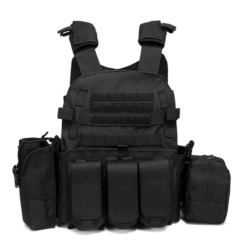 6094 Military Tactical Vest, Combat Body Armor Plate Carrier with Molle Pouches