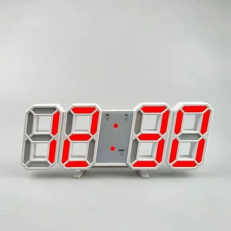 3D LED Digital Alarm Clock with Date and Temperature Display