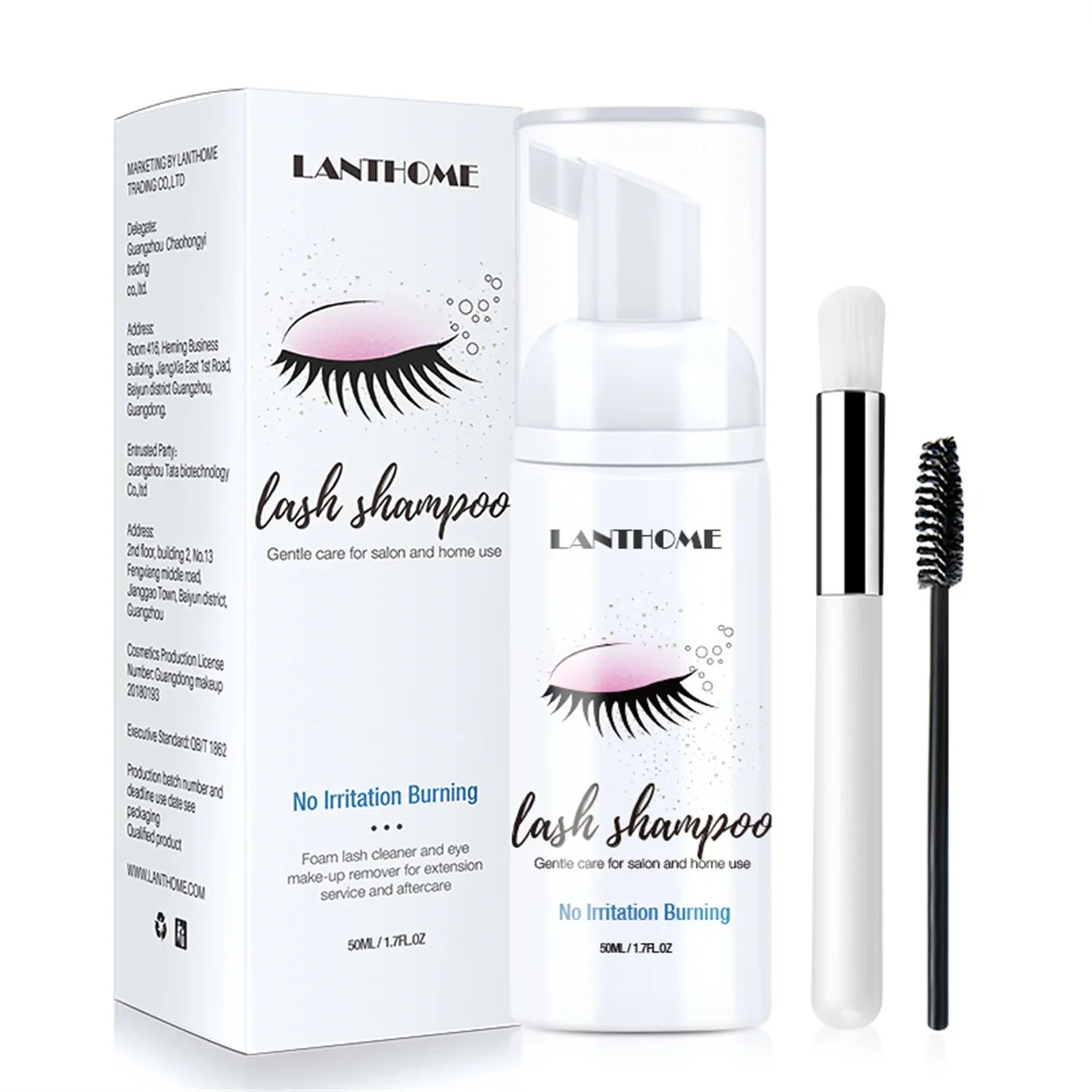 Lanthome 50ml Eyelash Extension Shampoo Foam Deep Clean Eyelid Cleanser