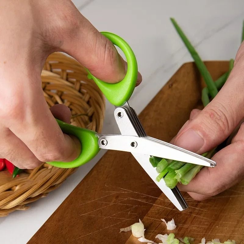 Stainless Steel Multi Layer Kitchen Scissors for Herb and Vegetable Cutting