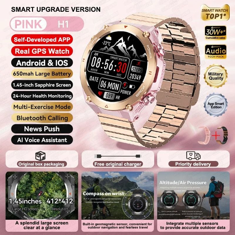 ActivePulse GPS Smart Watch Waterproof Fitness Tracker Bluetooth Call