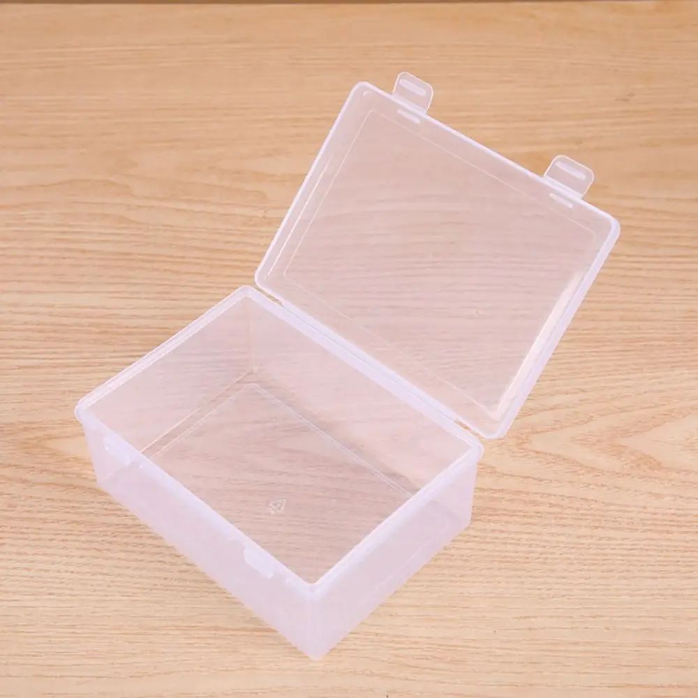 Thickened Transparent Portable Storage Box with Flip Lid, Small Medium Large Rectangle Plastic Case for Parts & Crafts