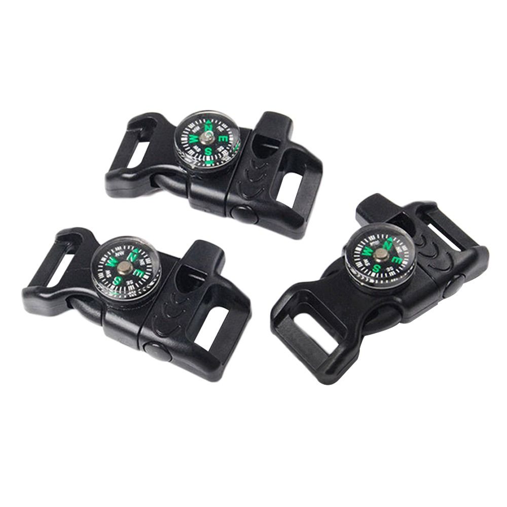 Survival Paracord Buckle with Compass and Whistle Multi Tool Clip