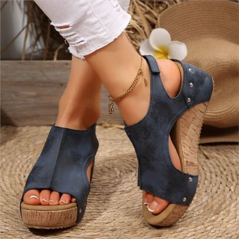 Womens Summer Wedge Sandals with Elegant Slip On Design