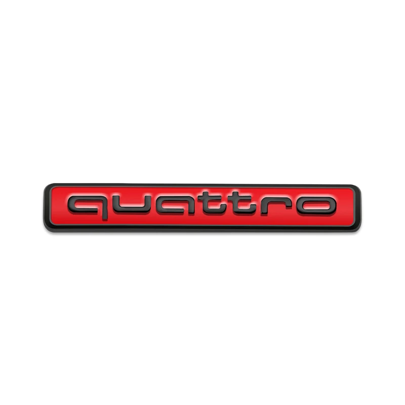 Quattro Logo Metal, Front Grill Badge, Car Emblem Sticker Decals