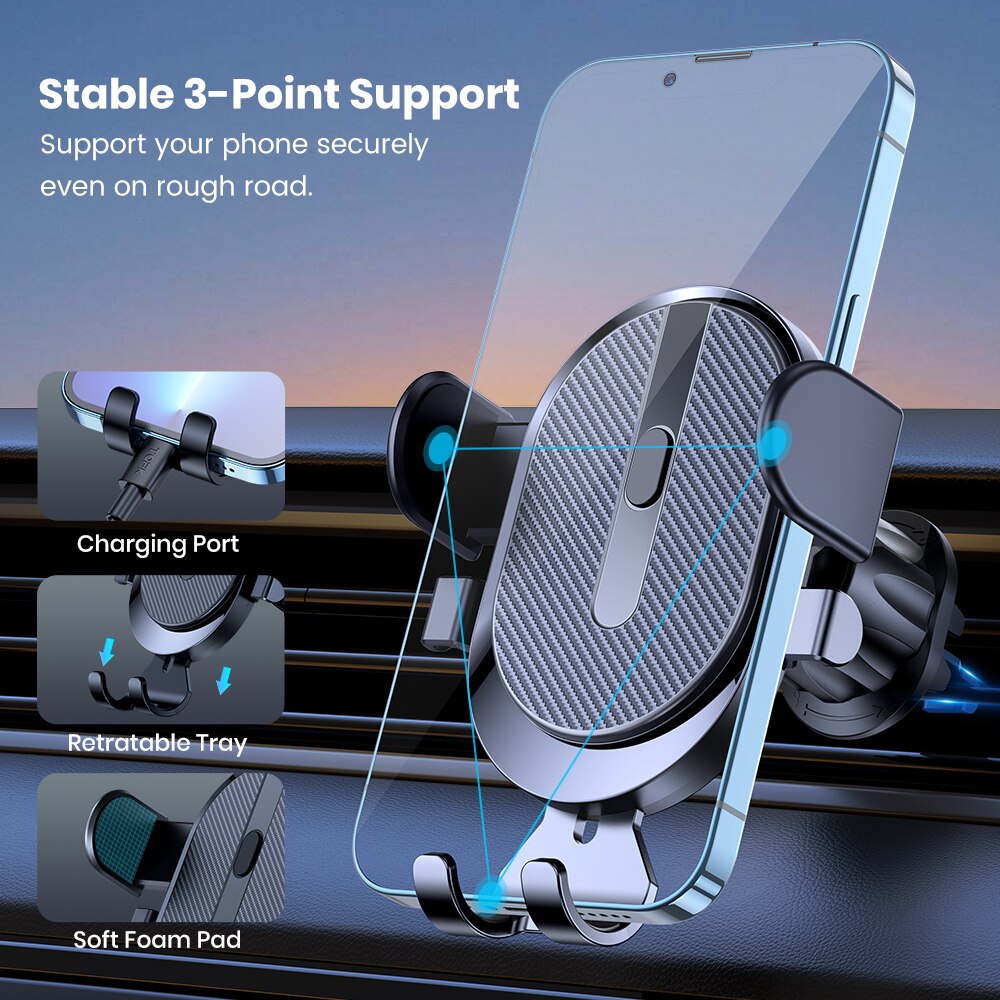 Rotating Gravity Car Phone Holder Air Vent Mount for GPS and Smartphones