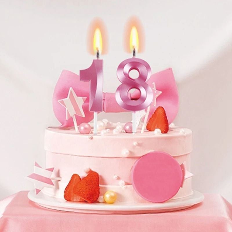3D Metallic Digital Birthday Candle