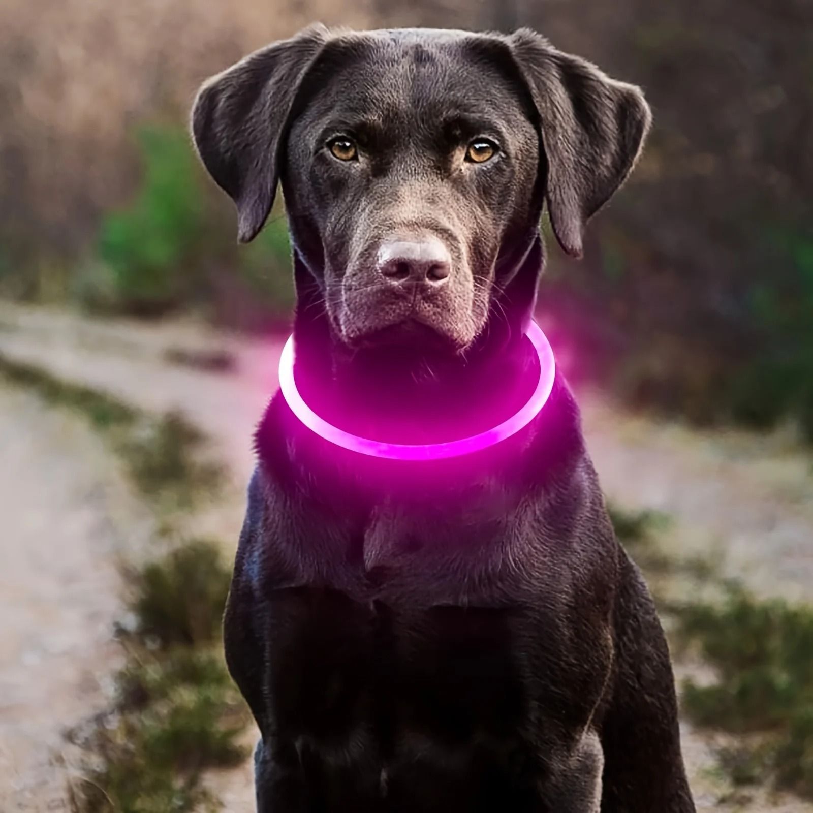 Pet Dog LED Light Collar Luminous Anti Lost USB Rechargeable Necklace