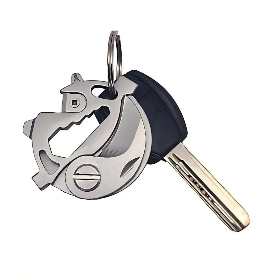 Coin Round Stainless Steel Multifunction Folding Tool