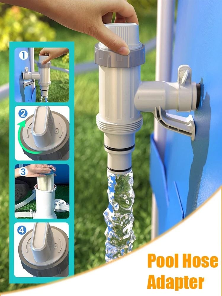 Durable PVC Pool Filter Pump Adapter 32mm Plunger Valve Replacement for Outdoor Pool Accessories