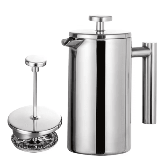 Stainless Steel French Press Coffee Maker Double Wall Insulated Manual Coffee Brewer (350ml–1000ml)