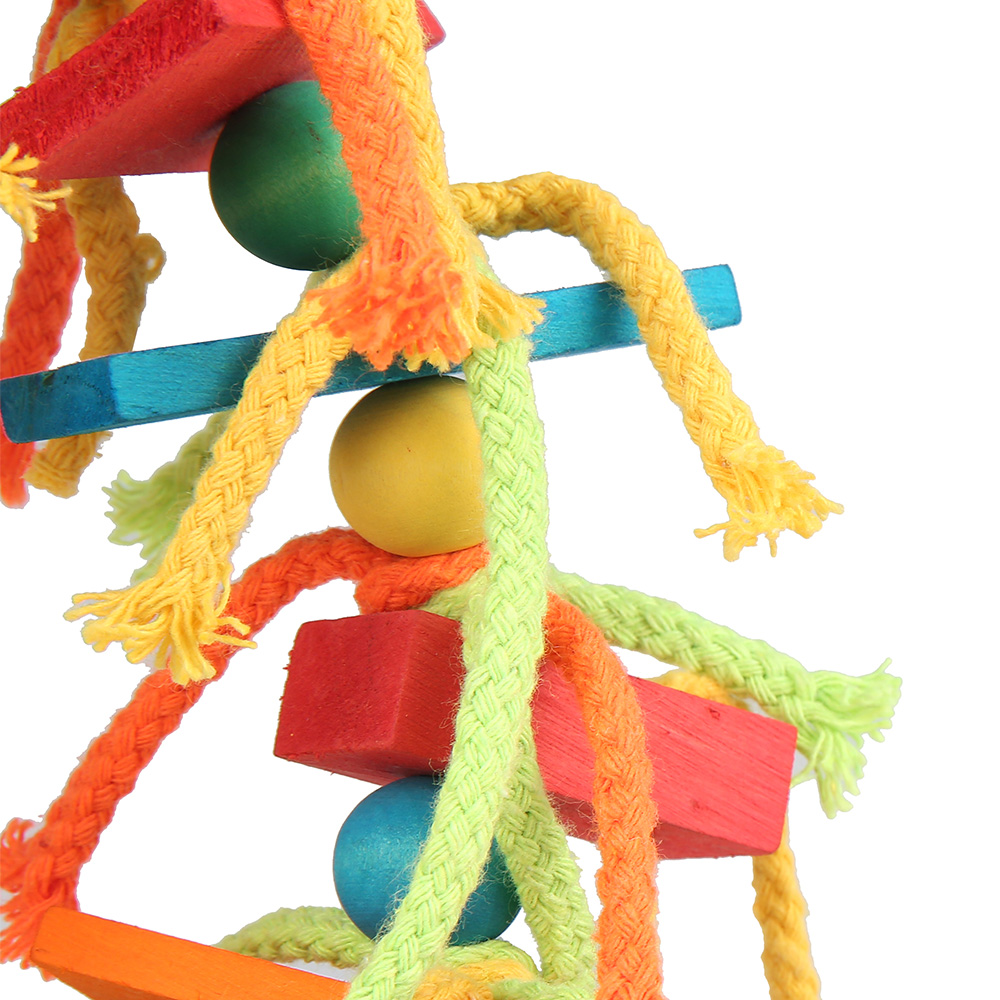 Wood Parrot Bird Toys, Love Bird Cage Funny Training Toy, Cotton Rope Parrot Toy, Bite Resistant Bird Tearing Pet