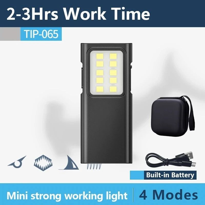 EDC Mini LED Keychain Flashlight with Pen Clip and USB C Charging