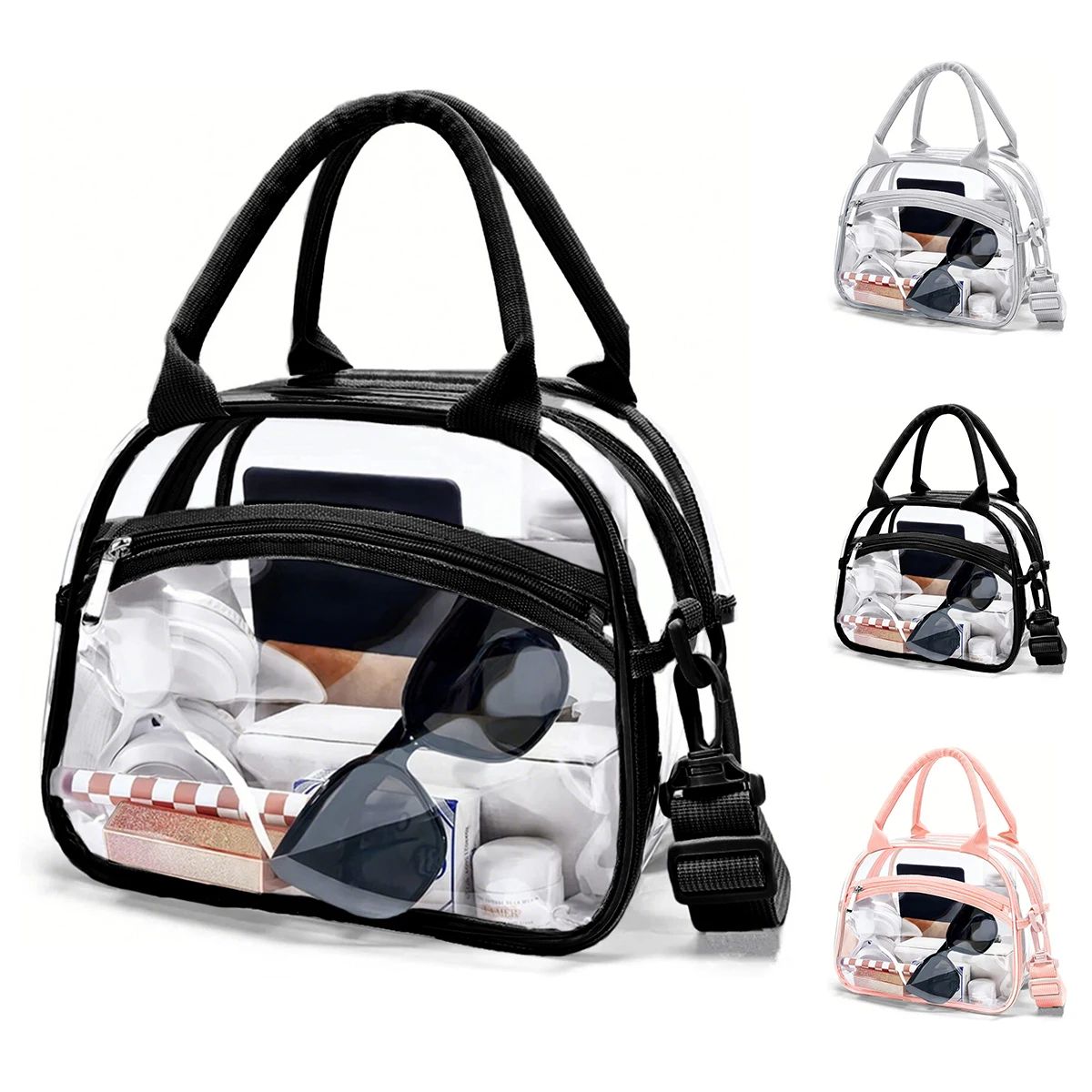 Transparent Lunch Bag with Shoulder Strap