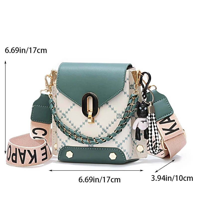 Stylish Womens Leather Crossbody Bag with Diamond Lattice Design Perfect for Commuting & Shopping